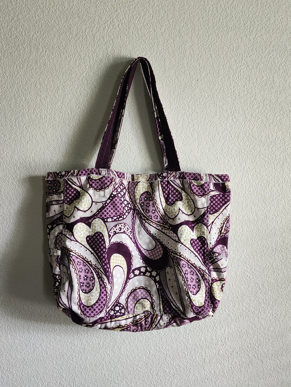 Thirty-One Retro Metro Purple Paisley Patchwork Bag